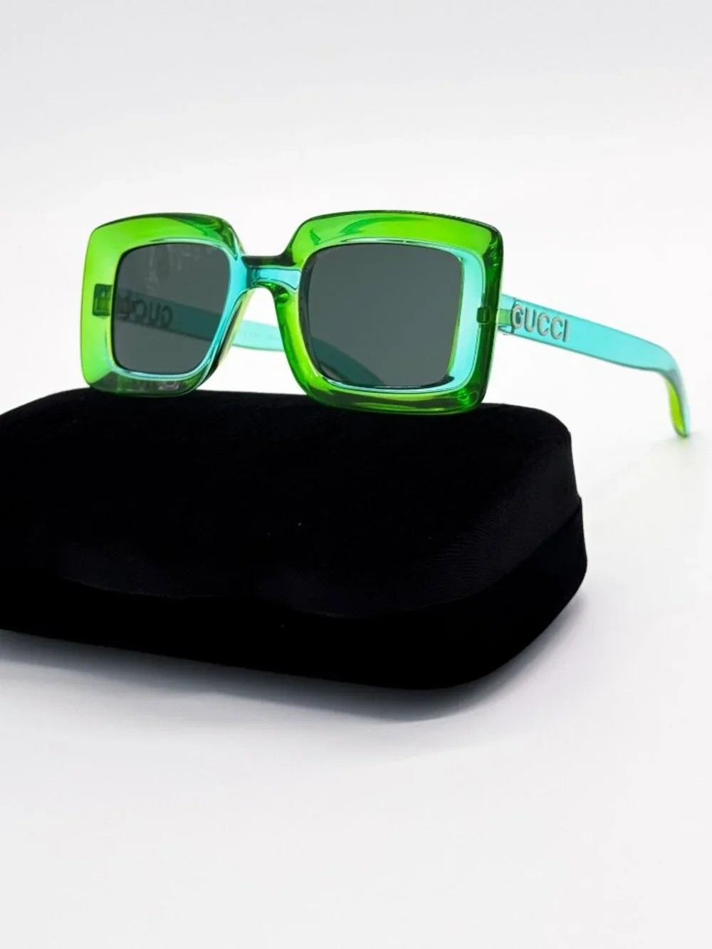 NEW Gucci Square Green Women Sunglasses GG1718S 003